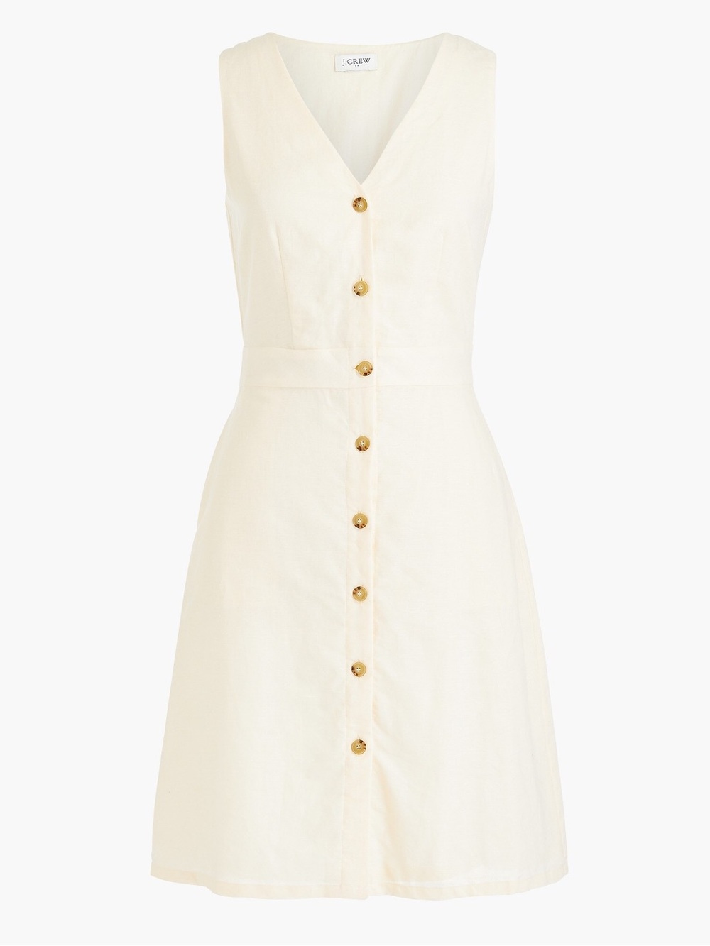 ‼️NEW J. Crew V-neck button-front mini dress in linen-cotton